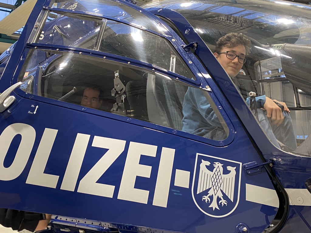 In einem Hubschrauber der Bundespolizei